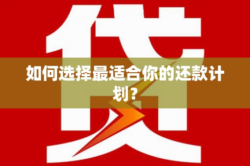 双江如何选择最适合你的还款计划？