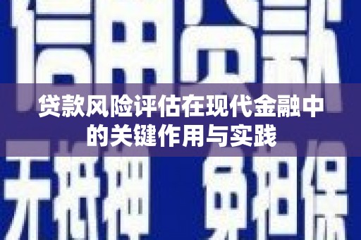 双江贷款风险评估在现代金融中的关键作用与实践