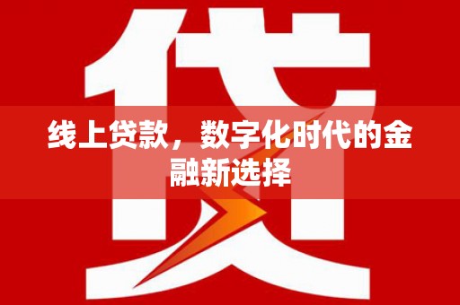 双江线上贷款，数字化时代的金融新选择