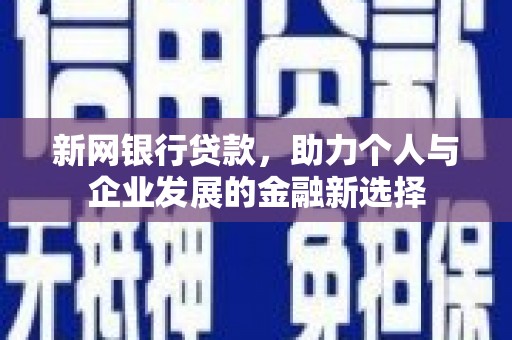 双江新网银行贷款，助力个人与企业发展的金融新选择