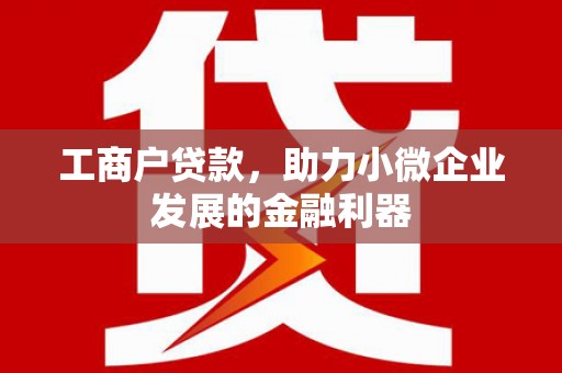 双江工商户贷款，助力小微企业发展的金融利器