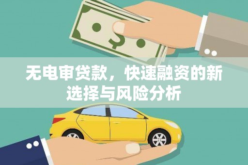 双江无电审贷款，快速融资的新选择与风险分析