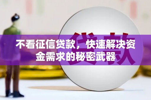 双江不看征信贷款，快速解决资金需求的秘密武器
