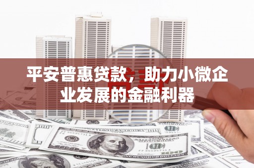 双江平安普惠贷款，助力小微企业发展的金融利器