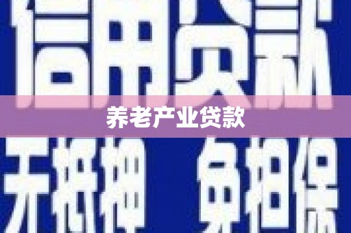双江养老产业贷款